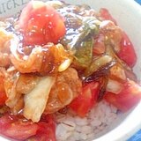 納豆の食べ方-キムチ＆トマト＆もずく酢♪
